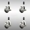 Service Caster 3 Inch 316SS Thermoplastic Rubber Swivel 1-1/8 Inch Stem Caster Set Brake SCC SCC-SS316EX20S314-TPRB-TLB-118-4 - alternate 1